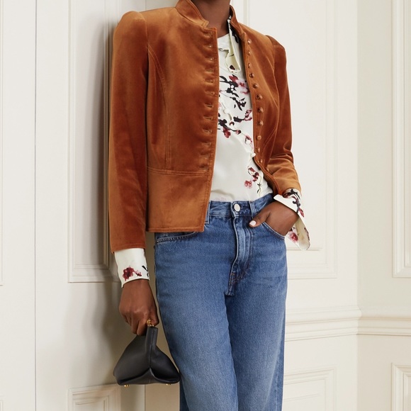 Tory Burch Velvet Button-up Blazer - Picture 3 of 11